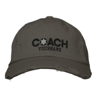 Personalisierter schwarzer und weißer Coach Bestickte Kappe
