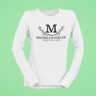 Personalisierter schwarzer und weißer Namensmonogr T-Shirt