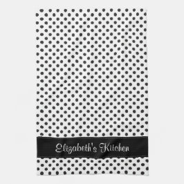 Personalisierter schwarzer und weißer Polka-Dot Handtuch