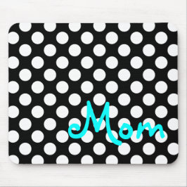 Personalisierter schwarzer und weißer Polka-Dot Mousepad