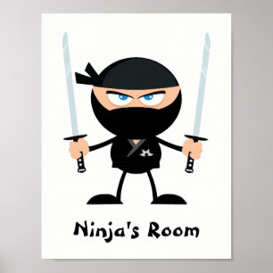 Personalisierter Schwarzgürtel Ninja Krieger zwei Poster