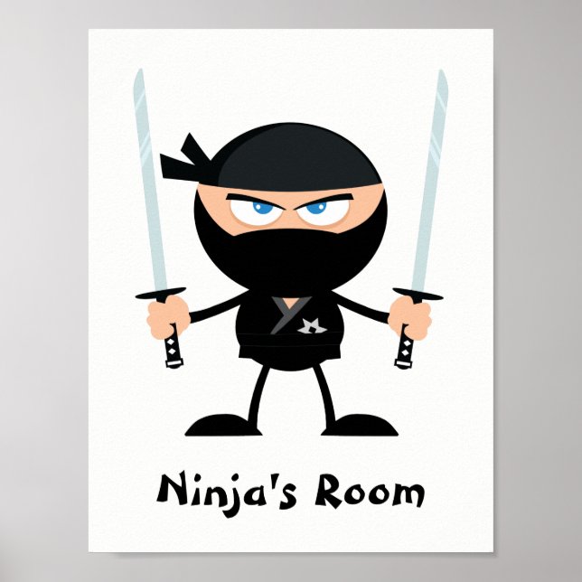 Personalisierter Schwarzgürtel Ninja Krieger zwei  Poster (Vorne)