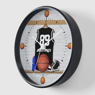 Personalisierter Schwarzweiss-Basketball Jersey Uhr