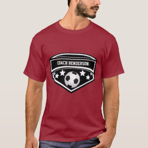 Personalisierter Schwarzweiss-Fußballtrainer T-Shirt