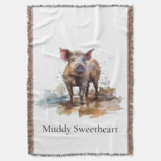 Personalisierter Schweine-Landhaus-Willkommensgruß Decke
