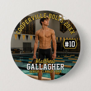 Personalisierter Schwimm-Foto-Button Button