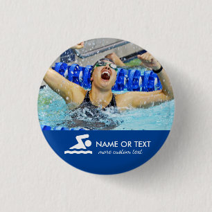 Personalisierter Schwimmen-Foto-Schwimmer-u. Button