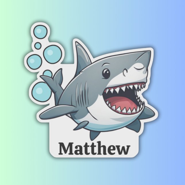 Personalisierter schwimmender Hai Wasserdicht Aufkleber (Von Creator hochgeladen)