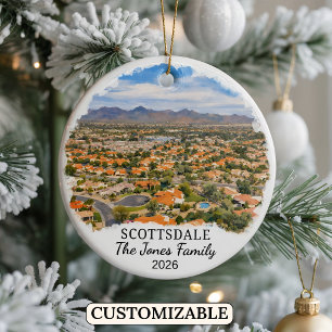 Personalisierter Scottsdale-Schmuck, Maßgeschneide Keramik Ornament