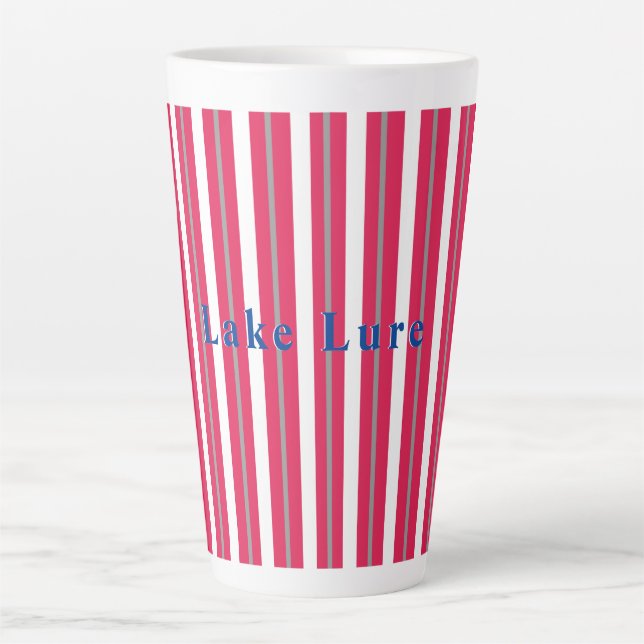 Personalisierter See oder Strand Red Strip Coff Milchtasse (Vorderseite)