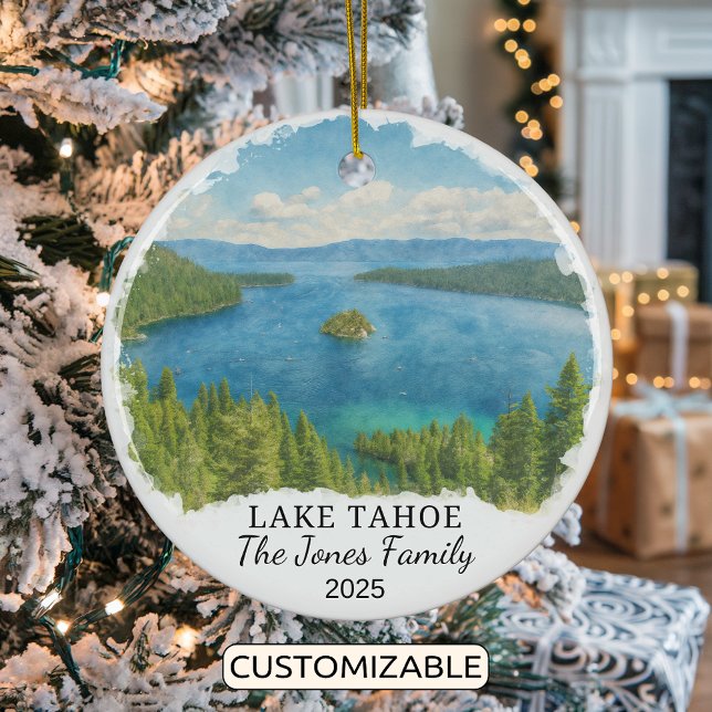 Personalisierter See Tahoe Ornament, Kalifornien Keramik Ornament (Von Creator hochgeladen)