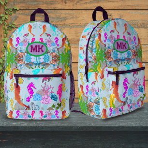 Personalisierter Seepferdchen-Ozean-Kinder-Rucksac Bedruckter Rucksack