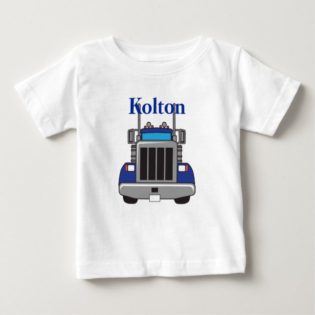 Personalisierter Semi Truck Baby T-shirt (Vorderseite)