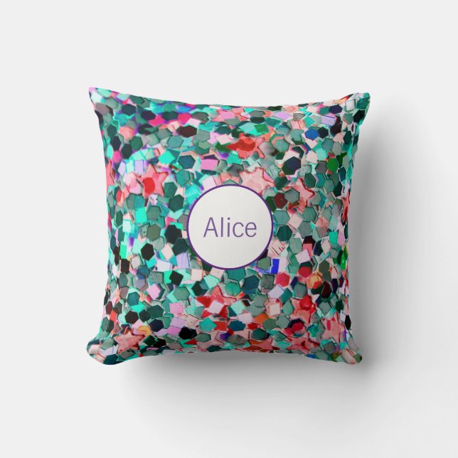 Personalisierter Sequinkissen individueller Kissen (Vorderseite)