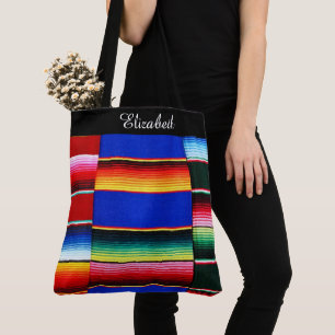 Personalisierter Serape Streifen Tote Bag