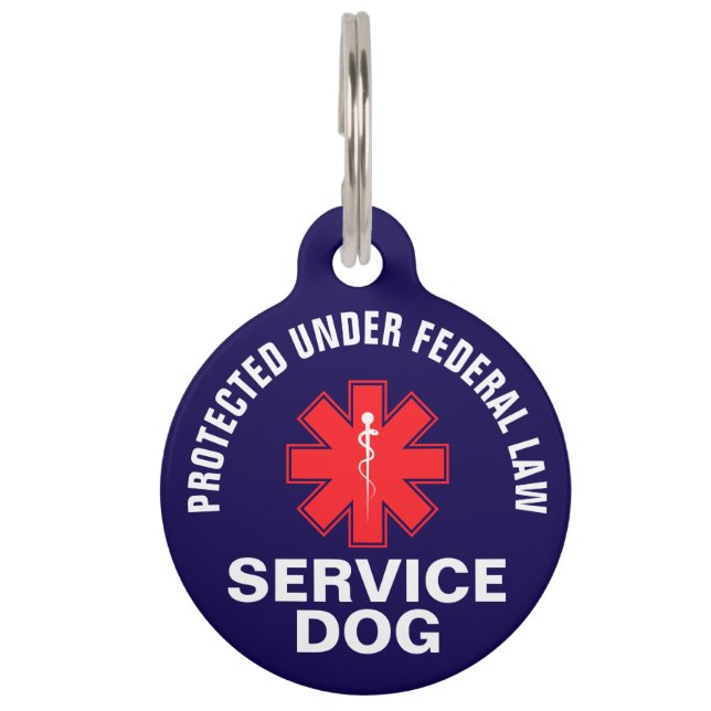 Personalisierter Servic hund Haustiermarke (Vorderseite)