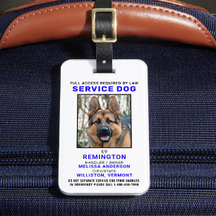 Personalisierter Service Dog Foto ID Abzeichen Gepäckanhänger
