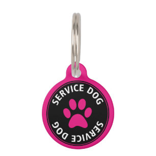 Personalisierter Service Dog Pink Pet Tag Haustiermarke