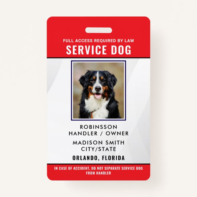Personalisierter Service-Hund Ausweis (Vorderseite)