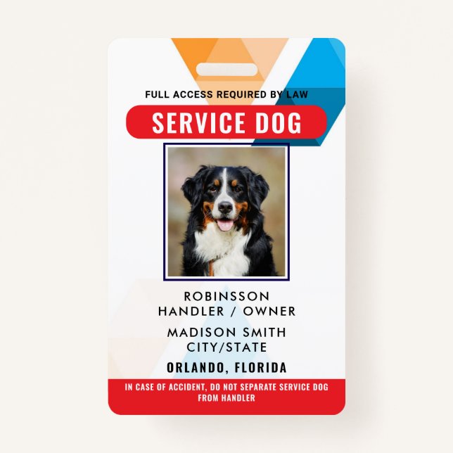 Personalisierter Service-Hund Ausweis (Vorderseite)