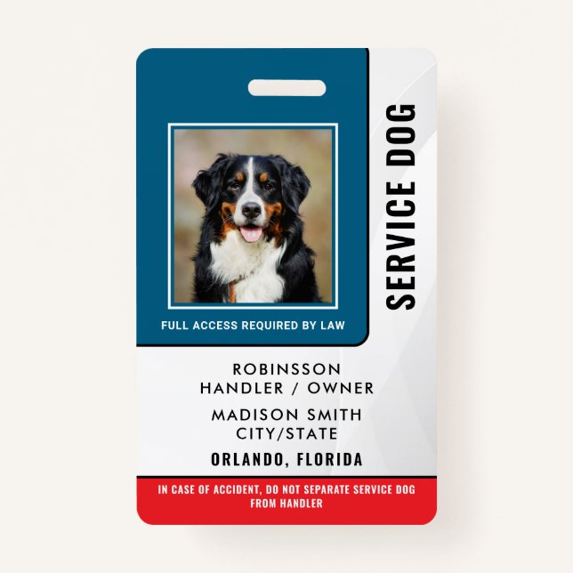 Personalisierter Service-Hund Ausweis (Vorderseite)