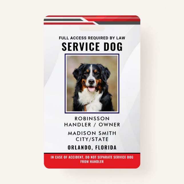Personalisierter Service-Hund Ausweis (Vorderseite)