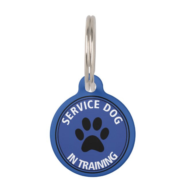 Personalisierter Service-Hund, wenn blauer Tiermarke (Vorderseite)