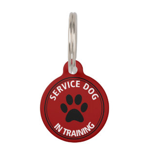Personalisierter Service-Hund, wenn roter Tiernamensmarke
