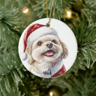 Personalisierter Shih Tzu Weihnachts Hund Keramik Ornament