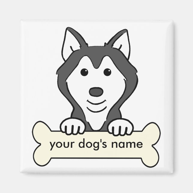 Personalisierter sibirischer Husky Magnet (Vorne)