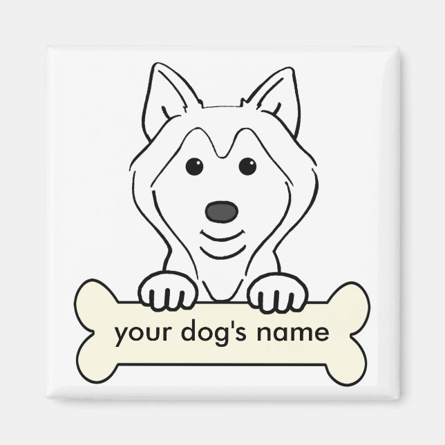 Personalisierter sibirischer Husky Magnet (Vorne)