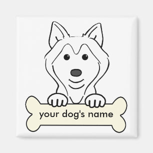 Personalisierter sibirischer Schlittenhund Magnet