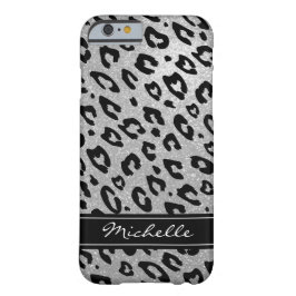 Personalisierter silber Glitzer Leopard iPhone 12  Case-Mate iPhone Hülle