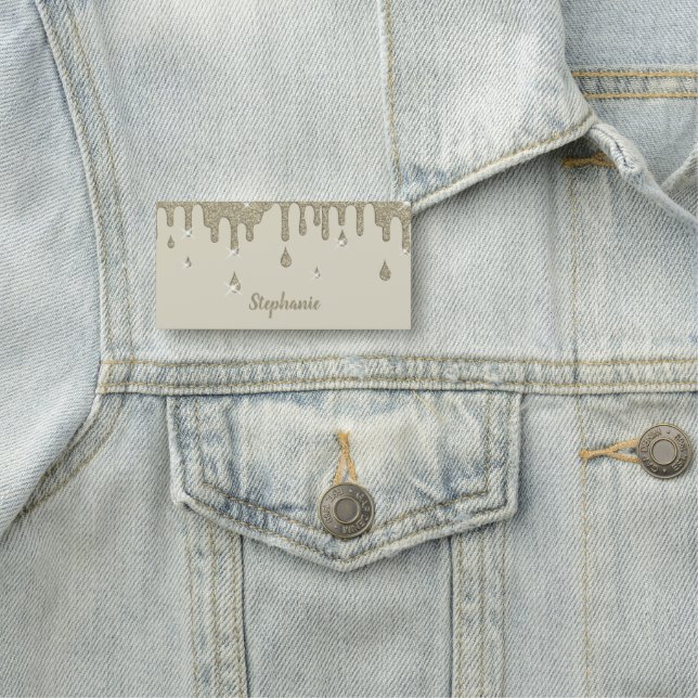 Personalisierter Silbereffekt Glitzer & Glitzern Namensschild (Beispiel)