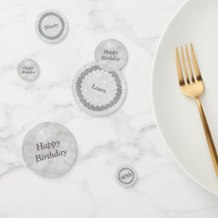 Personalisierter Silbergrau 90. Geburtstag Konfetti