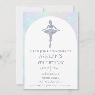 Personalisierter Silver Ballerina Ballerina Ballet Einladung