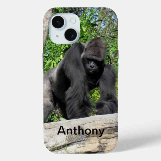 Personalisierter Silverback Gorilla Phone Case (Rückseite)