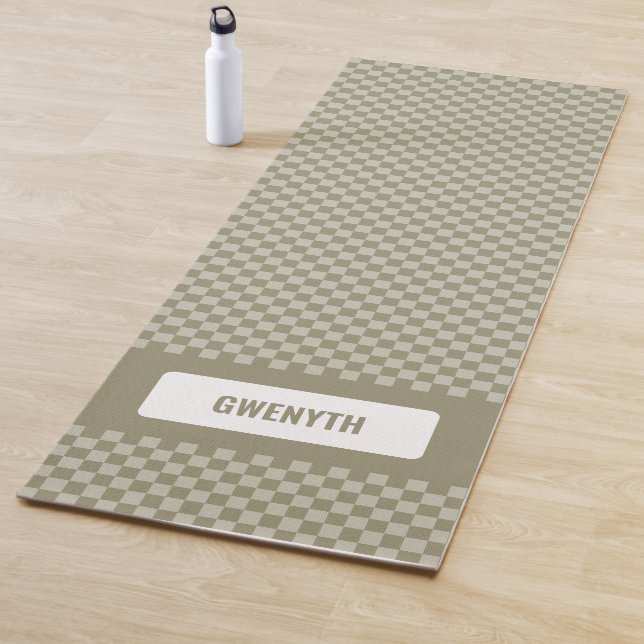Personalisierter Single mit karierter Seite Yogamatte (Beispiel)