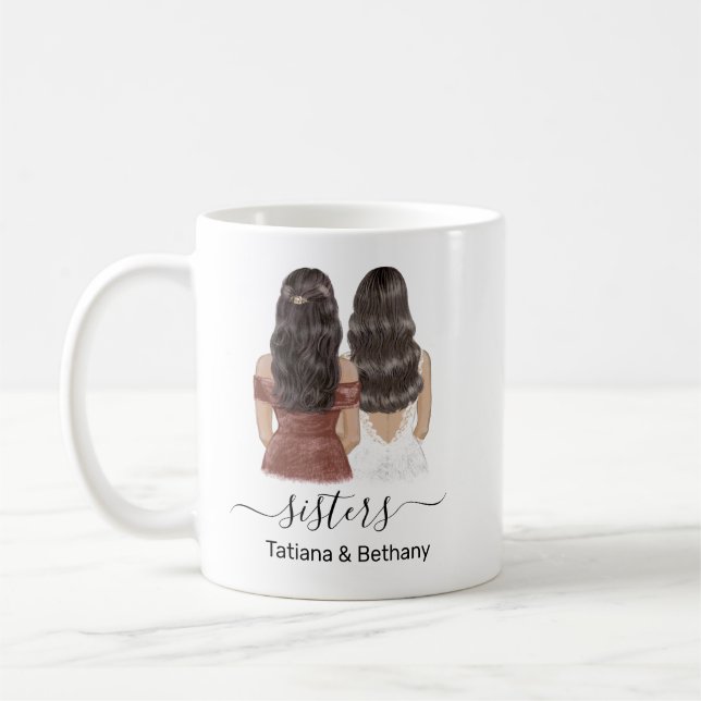 Personalisierter Sistername Kaffee Tasse (Links)