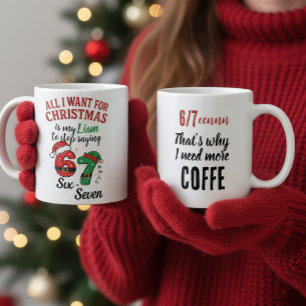 Personalisierter „Six Seven“-Feiertagsbecher für M Kaffeetasse