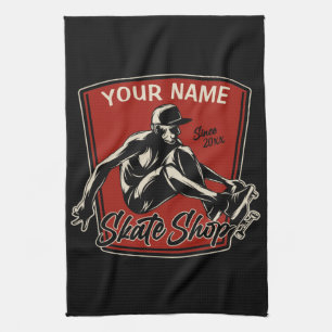 Personalisierter Skate Shop Schnupperklettern Skat Geschirrtuch