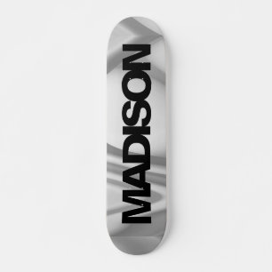 Personalisierter Skateboardname Schwarz Grau Cool Skateboard