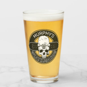 Personalisierter Skater NAME Skull Skateboarding S Glas