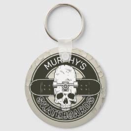 Personalisierter Skater NAME Skull Skateboarding S Schlüsselanhänger