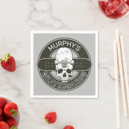 Personalisierter Skater NAME Skull Skateboarding S Serviette