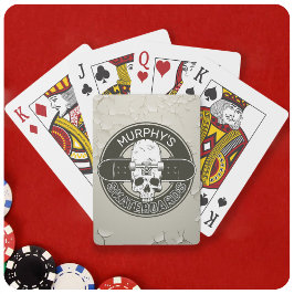 Personalisierter Skater NAME Skull Skateboarding S Spielkarten