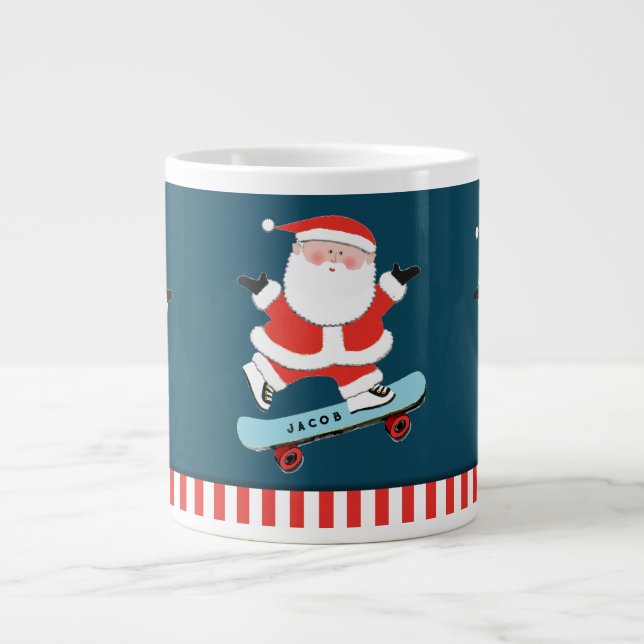 Personalisierter Skater Weihnachtsgeschenk Riesenk Jumbo-Tasse (Vorderseite)