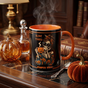 Personalisierter Skelett Halloween-Kaffee Tasse