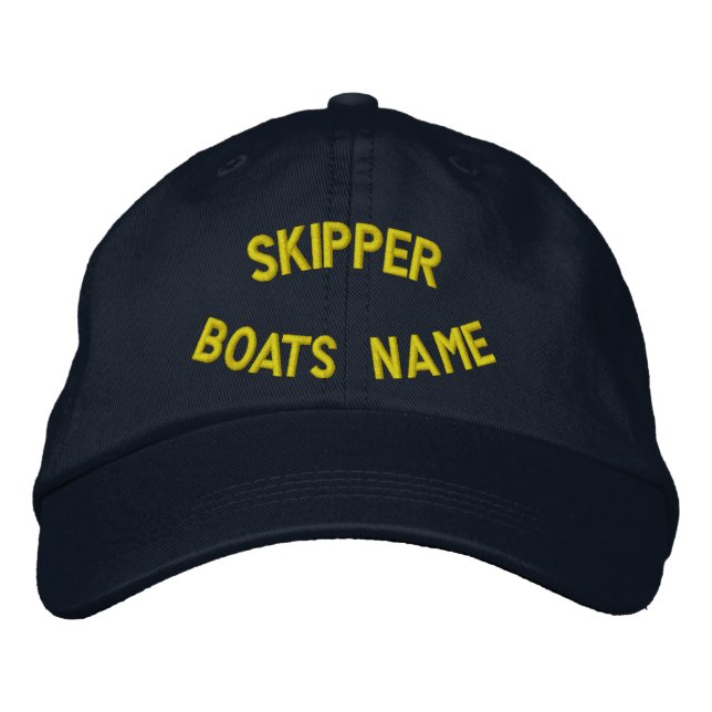 Personalisierter Skipper mit dem Namen Ihres Boote Bestickte Baseballkappe (Vorderseite)