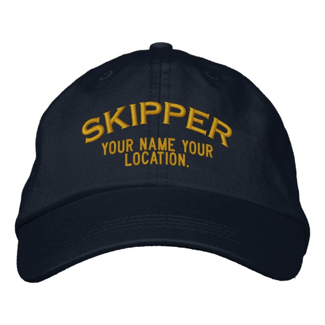 Personalisierter Skipper Nautic Style Hat Bestickte Baseballkappe (Vorderseite)